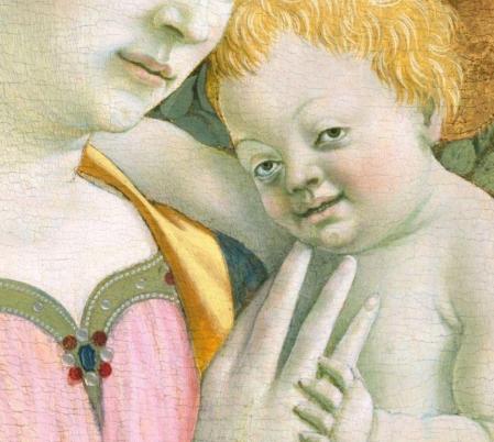 Domenico Veneziano. Vierge à l’Enfant (1445-1450), détail