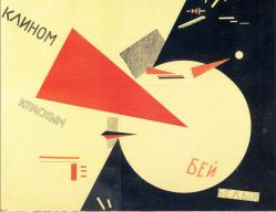 El Lissitzky. Battez les blancs avec le triangle rouge (1919)