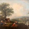 Francesco Zuccarelli. Paysage avec des paysans (1750)