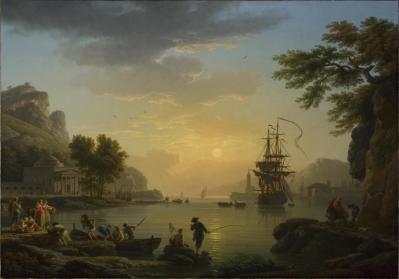 Joseph Vernet. Paysage au coucher du soleil (1773)