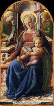 Triptyque de la Vierge à l'enfant avec deux anges (1437)
