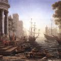 Lorrain. Port de mer avec l’embarquement de sainte Ursule (1641)