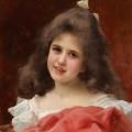 Louis Marie de Schryver. Portrait de jeune fille avec un manteau rouge 1898)