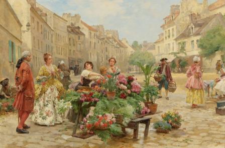 Louis Marie de Schryver. Un marché au XVIIIe siècle (1900)