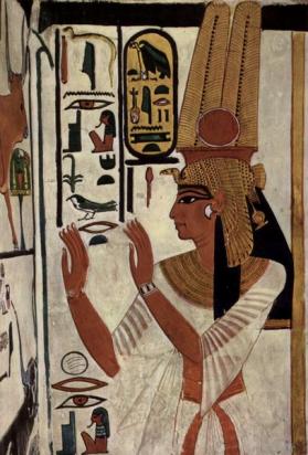 Néfertari sur la paroi de son tombeau (v -1250)