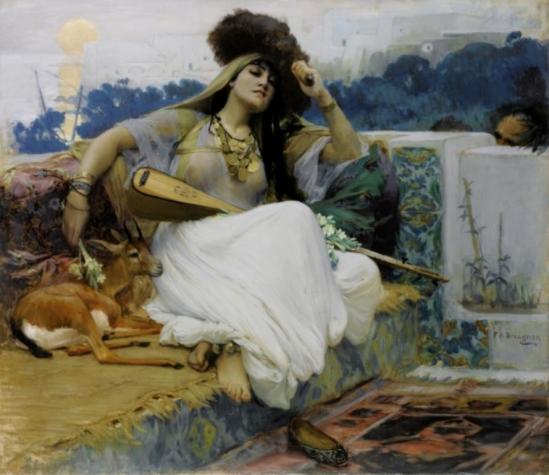Bridgman. Jeune femme sur une terrasse (v. 1889)