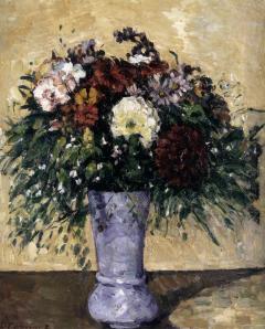 Paul Cézanne. Bouquet de fleurs dans un vase bleu (1873-75)