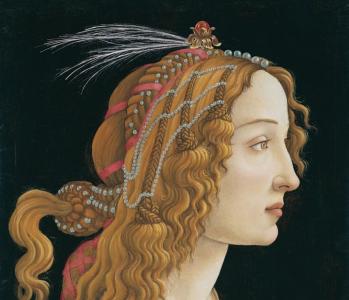 Sandro Botticelli. Portrait de jeune femme, détail