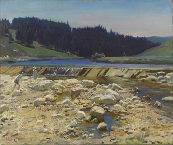 Alfred Munnings. Lit de ruisseau dans la forêt de Labergement, Jura (1918)