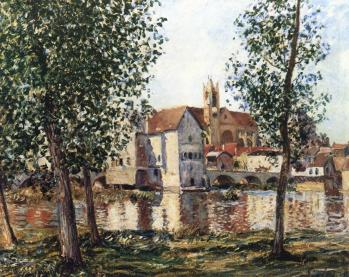 Alfred Sisley. Moret-sur-Loing au soleil levant (1888)