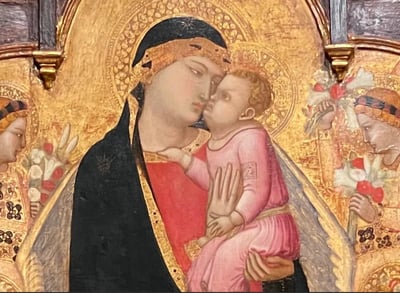 Ambrogio Lorenzetti. Maestà, détail.