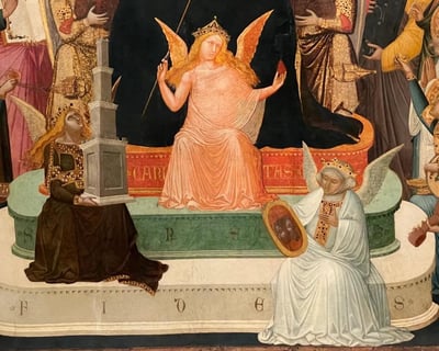 Ambrogio Lorenzetti. Maestà, détail.