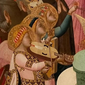 Ambrogio Lorenzetti. Maestà, détail.