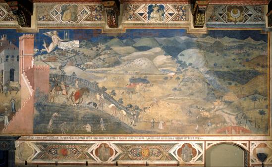 Ambrogio Lorenzetti. Effets du bon gouvernement sur la campagne (1337-39)