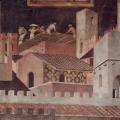 Ambrogio Lorenzetti. Effets du bon gouvernement sur la ville, détail (1337-39)