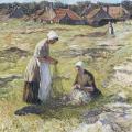Anna Boch. La réparation des filets de pêche dans les dunes (1895-1905)