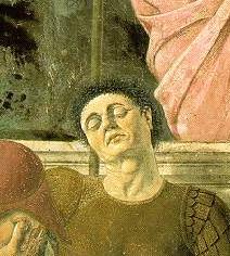 Autoportrait de Piero della Francesca. Détail de Résurrection (1465-70)