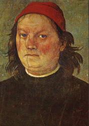 Le Pérugin. Autoportrait extrait des fresques du Collegio del Cambio (1497-1500)