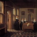 Bartholomeus van Bassen. Intérieur avec cinq femmes (1630-52)