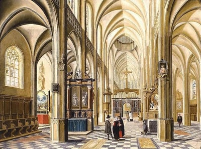 Bartholomeus van Bassen. Intérieur d’une cathédrale gothique (1614)