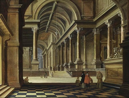 Bartholomeus van Bassen. Intérieur d’une église imaginaire (1639)