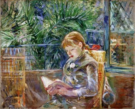 Berthe Morisot.  Young girl reading (Reading) (1888)