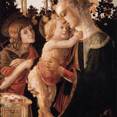 Botticelli. Vierge à l'enfant avec le jeune Saint Jean-Baptiste (1470-75)