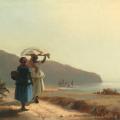 Camille Pissarro. Deux femmes bavardant sur le rivage, Saint-Thomas (1856)