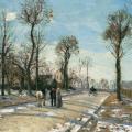 Camille Pissarro. Route de Versailles, Louveciennes, soleil d’hiver et neige (1870)