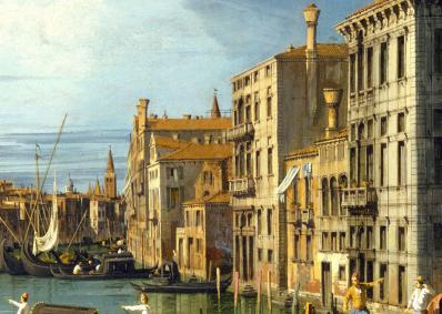 Canaletto. L’entrée du Grand Canal, Venise, détail