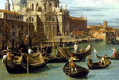 Canaletto. L’entrée du Grand Canal, Venise, détail
