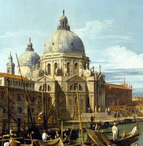 Canaletto. L’entrée du Grand Canal, Venise, détail