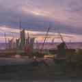 Caspar David Friedrich. Navires dans le port, le soir (v. 1828)