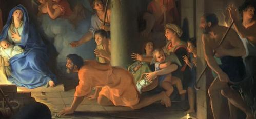 Charles Le Brun. L’Adoration des bergers, détail (1689)