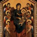 Cimabue. La Vierge et l'Enfant en majesté entourés d'anges (v. 1280)