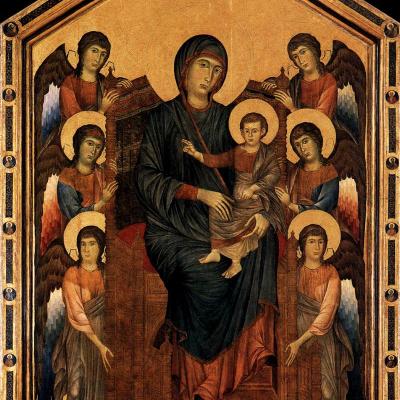 Cimabue. La Vierge et l'Enfant en majesté entourés d'anges (v. 1280)