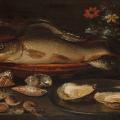Clara Peeters. Nature morte aux poissons, huîtres et crevettes (1607-1650)