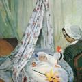 Claude Monet.  Le berceau, Camille avec le fils de l'artiste (1867)