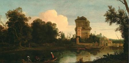 Cornelis Vroom. Paysage fluvial avec ruines romaines imaginaires (1621-31)