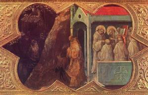 Couronnement de la Vierge (1414). La pénitence de saint Benoît