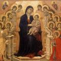 Duccio. Maestà. Vierge avec des anges et des saints (1308-11)
