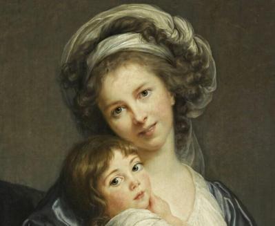 Elisabeth Vigée Le Brun. Madame Vigée Le Brun et sa fille Julie, détail (1786)