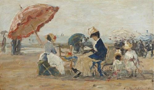 Eugène Boudin. La plage à Trouville (1884)