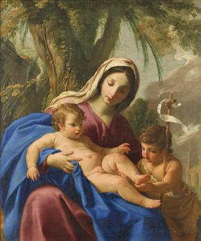 Eustache Le Sueur. La Vierge, l'Enfant Jésus et Jean Baptiste enfant (v. 1640)