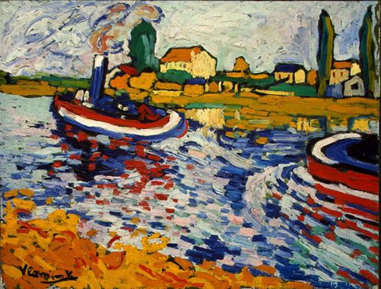 Vlaminck. Remorqueur sur la Seine, Chatou, 1906