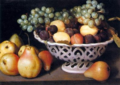 Fede Galizia. Panier de fruits en faïence (1610