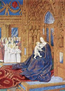 Jean Fouquet. Heures d'Étienne Chevalier. Vierge à l'Enfant (1452-60)