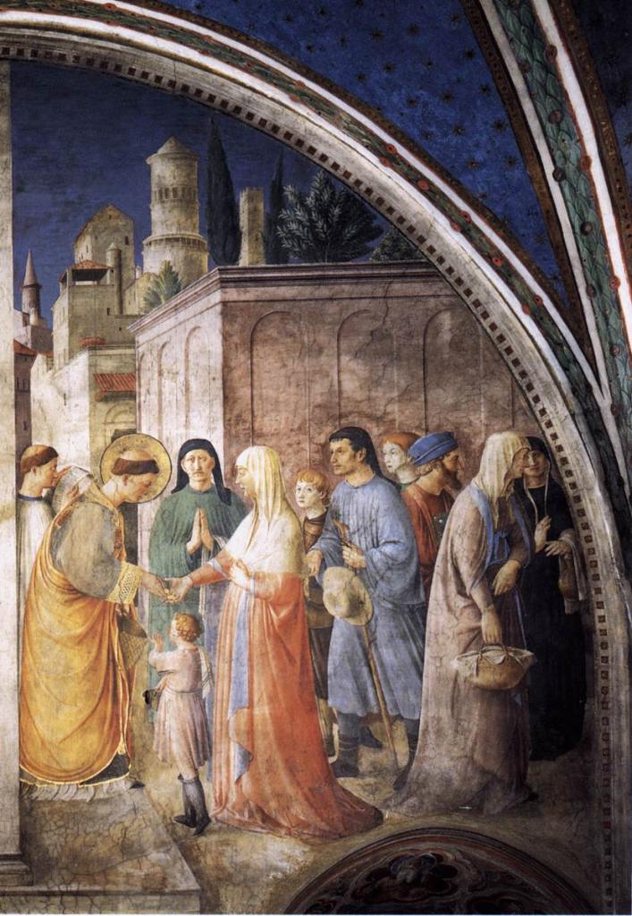 Agenda Fra-angelico-fresques-de-la-chapelle-nicoline-saint-etienne-faisant-l-aumone-1447-49