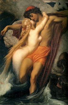 Frederic Leighton. Le Pêcheur et la Sirène (1856-58)