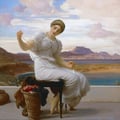Frederic Leighton. Mise en pelote de l’écheveau (v. 1878)